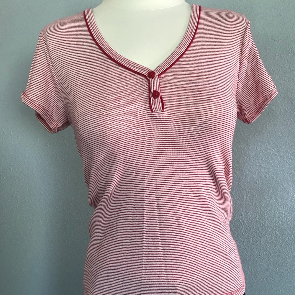Esprit Red & White Striped Tee